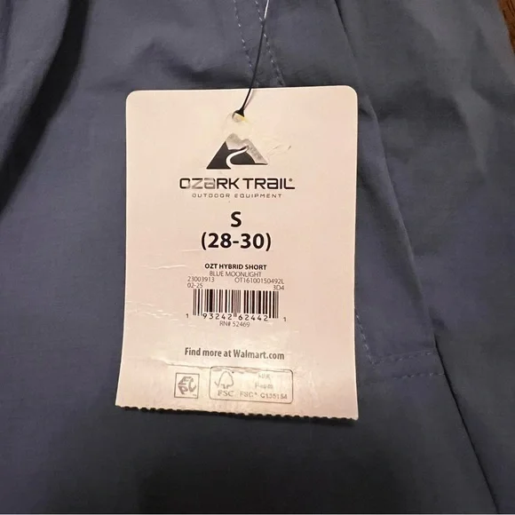 NWT Ozark Trail Men’s Hiking Athletic Shorts 6” Small Blue Grey Workout Swim - Picture 3 of 12